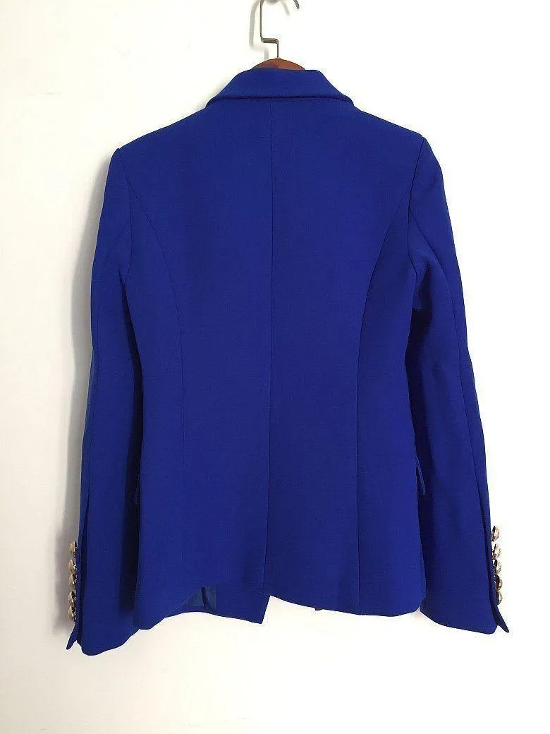 Women Blazer, Double Breast Blazer, Blue