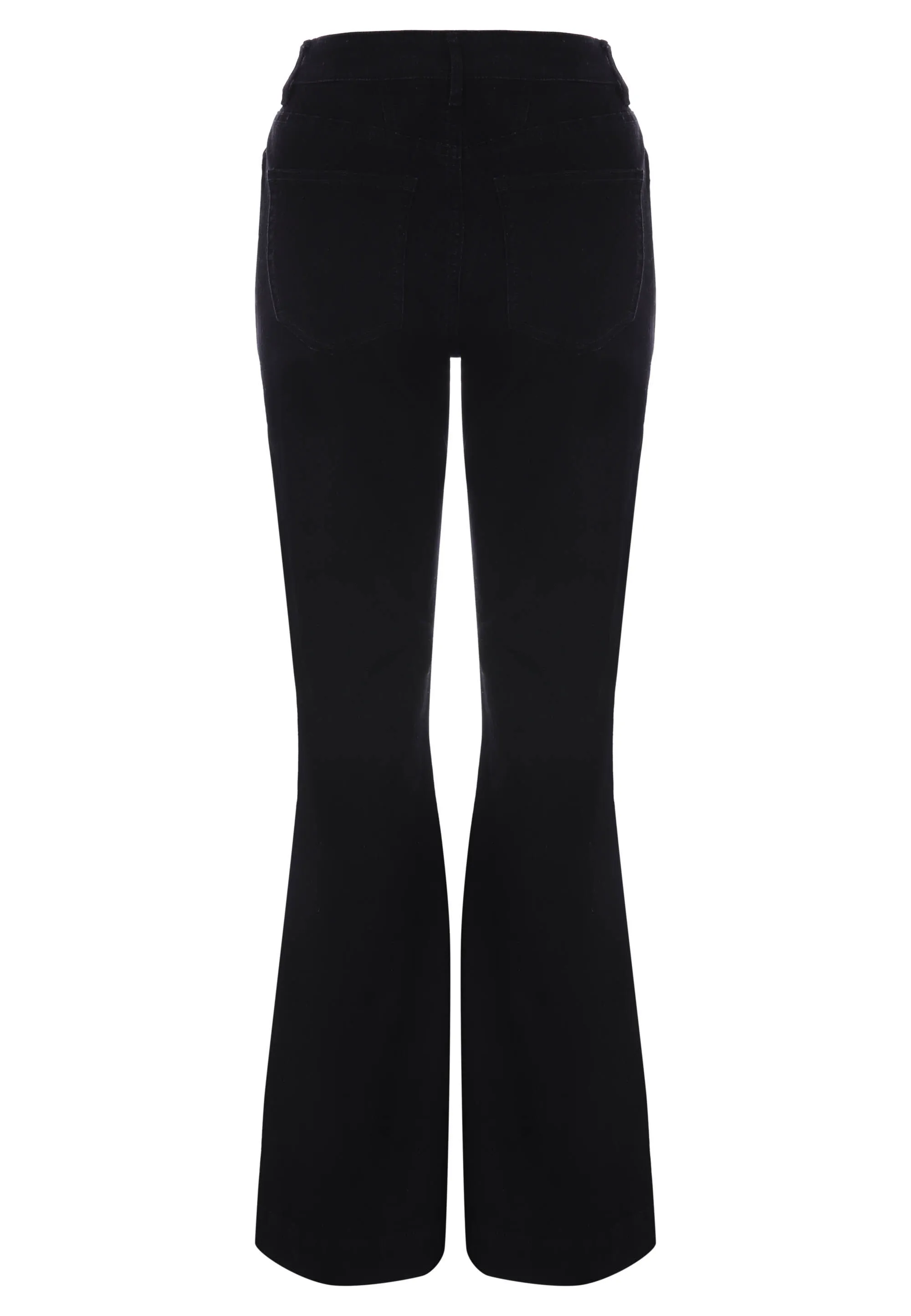 Womens Black Slim Leg High Rise Flare Jeans