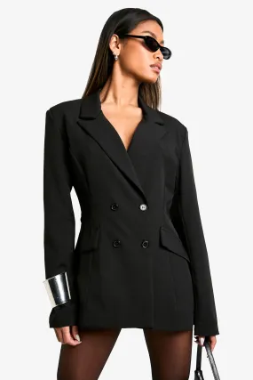 Woven Fitted Open Back Tailored Blazer