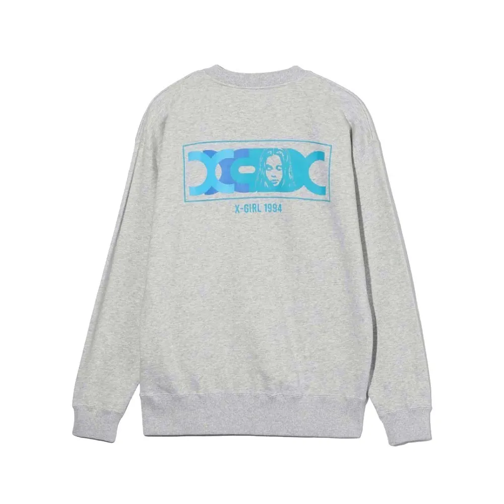 X-girl  |Crew Neck Unisex Street Style Long Sleeves Plain Cotton Logo