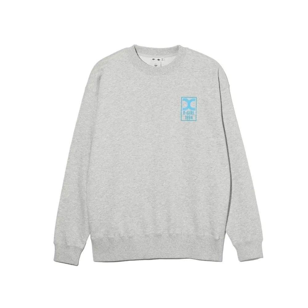 X-girl  |Crew Neck Unisex Street Style Long Sleeves Plain Cotton Logo