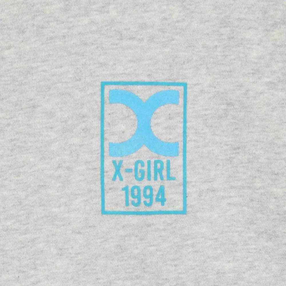 X-girl  |Crew Neck Unisex Street Style Long Sleeves Plain Cotton Logo