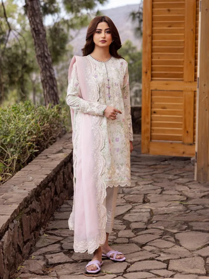 Zaha By Khadijah Shah Embroidered Lawn Unstitched 3Pc Suit ZL24-12B LEYLA